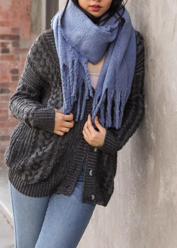 Tassel Trim Blanket Scarf Scarves