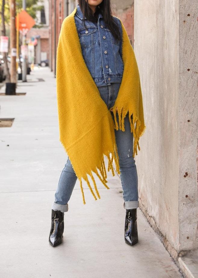 Tassel Trim Blanket Scarf Scarves