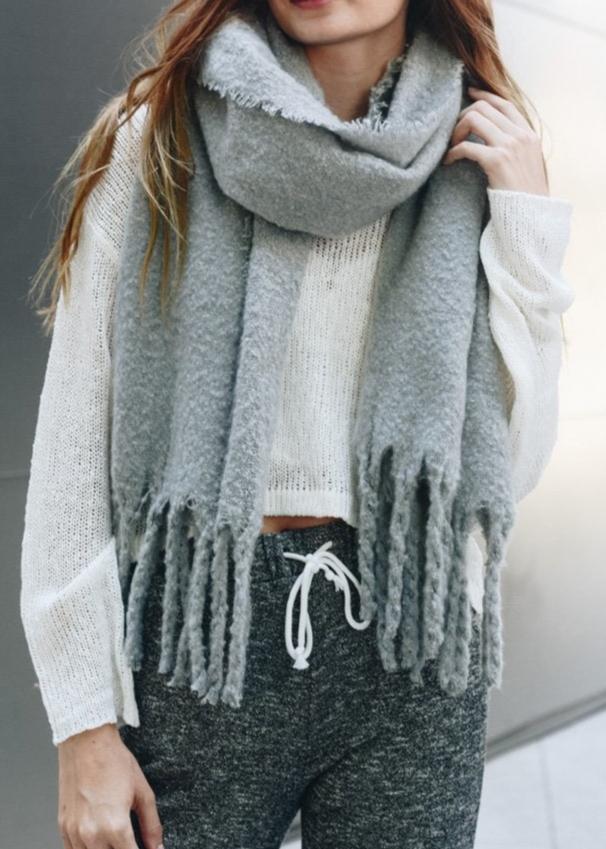 Tassel Trim Blanket Scarf Scarves