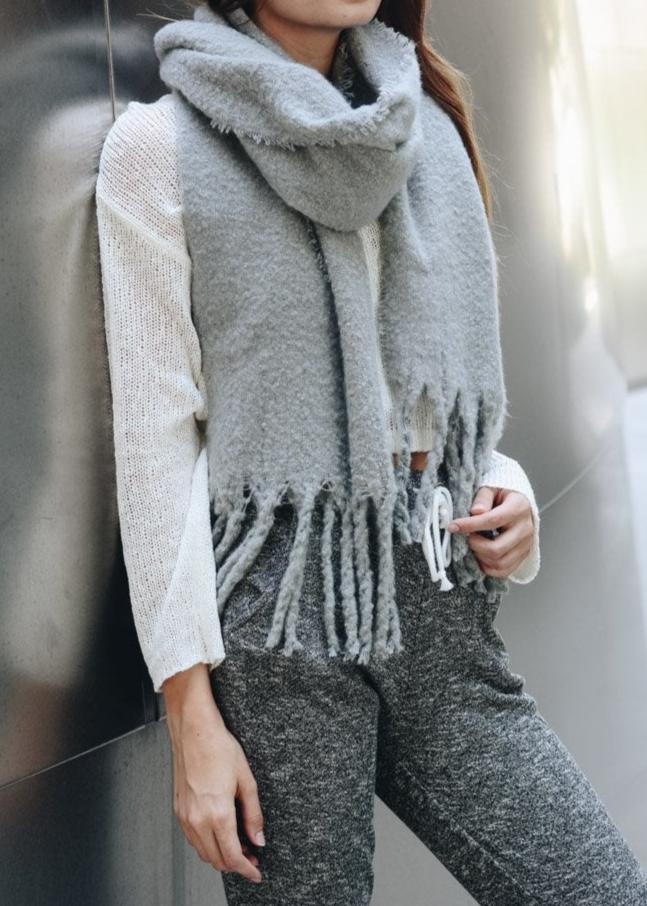 Tassel Trim Blanket Scarf Scarves