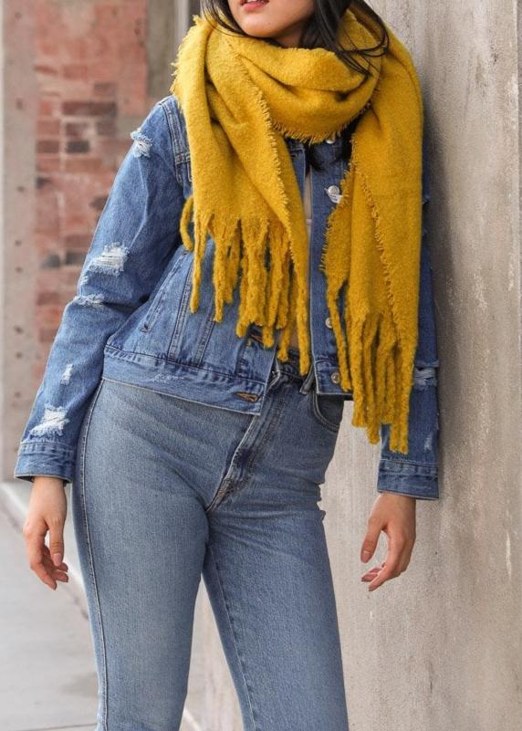 Tassel Trim Blanket Scarf Scarves