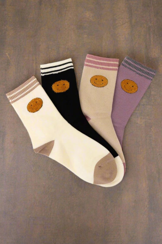 Threaded Smiles Crew Socks