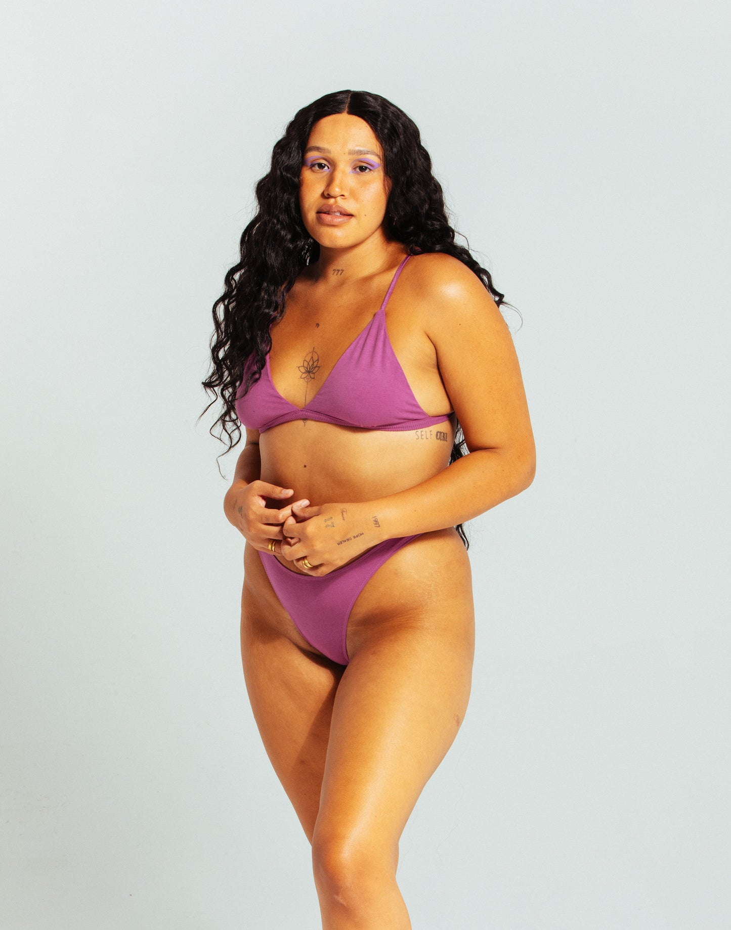 Organic Cotton Triangle Bralette - Light Lilac