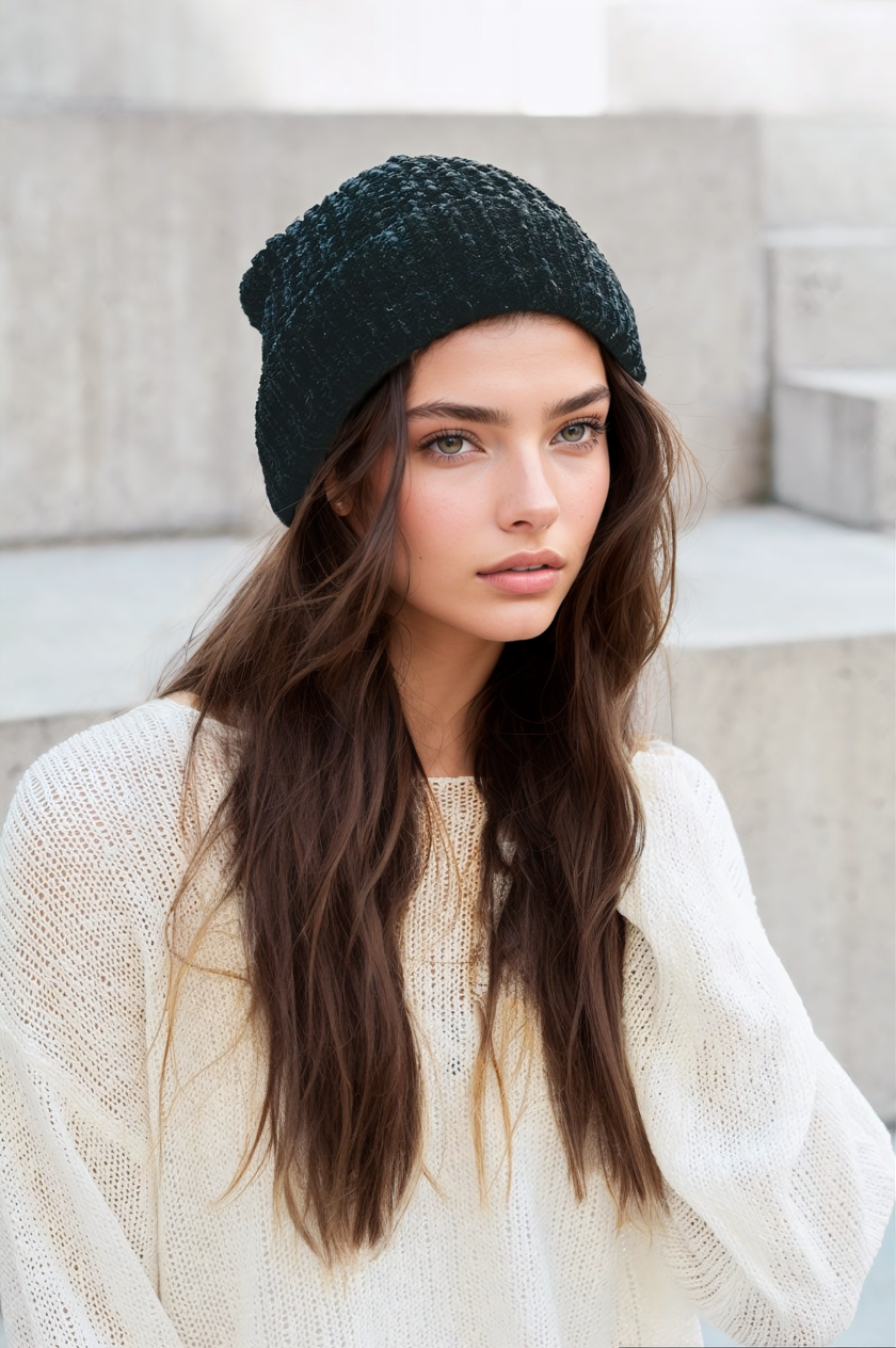 Soft Chenille Beanie Hats & Hair