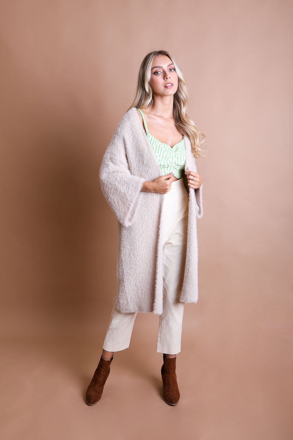 Ultra-Soft Luxe Mohair Knit Cardigan Ponchos