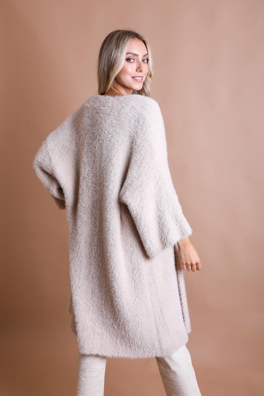 Ultra-Soft Luxe Mohair Knit Cardigan Ponchos